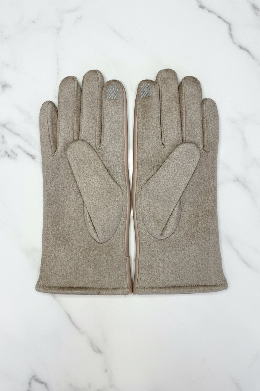 EMILY - tan pleather gloves
