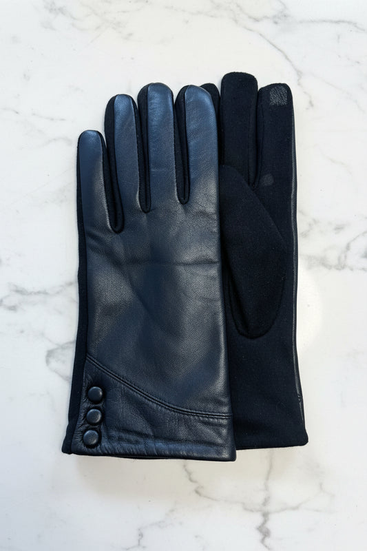 EMILY - black pleather gloves