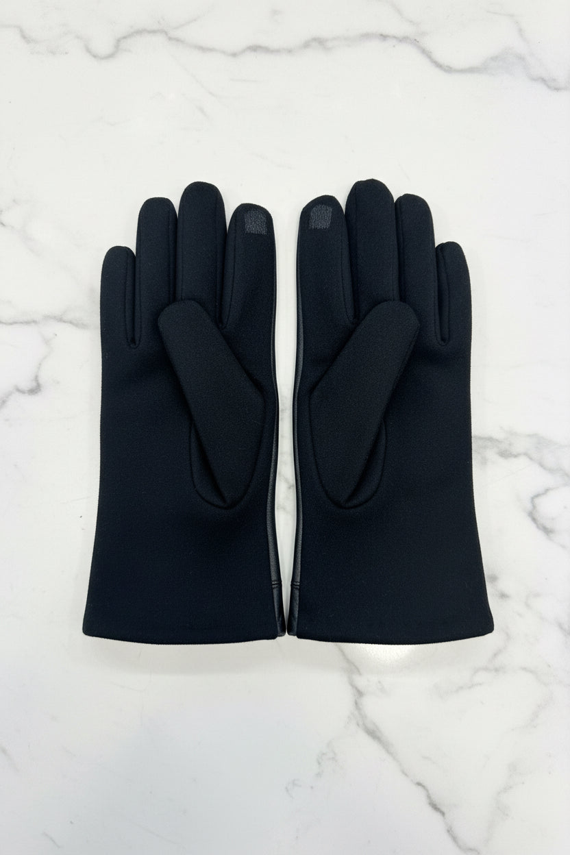 EMILY - black pleather gloves