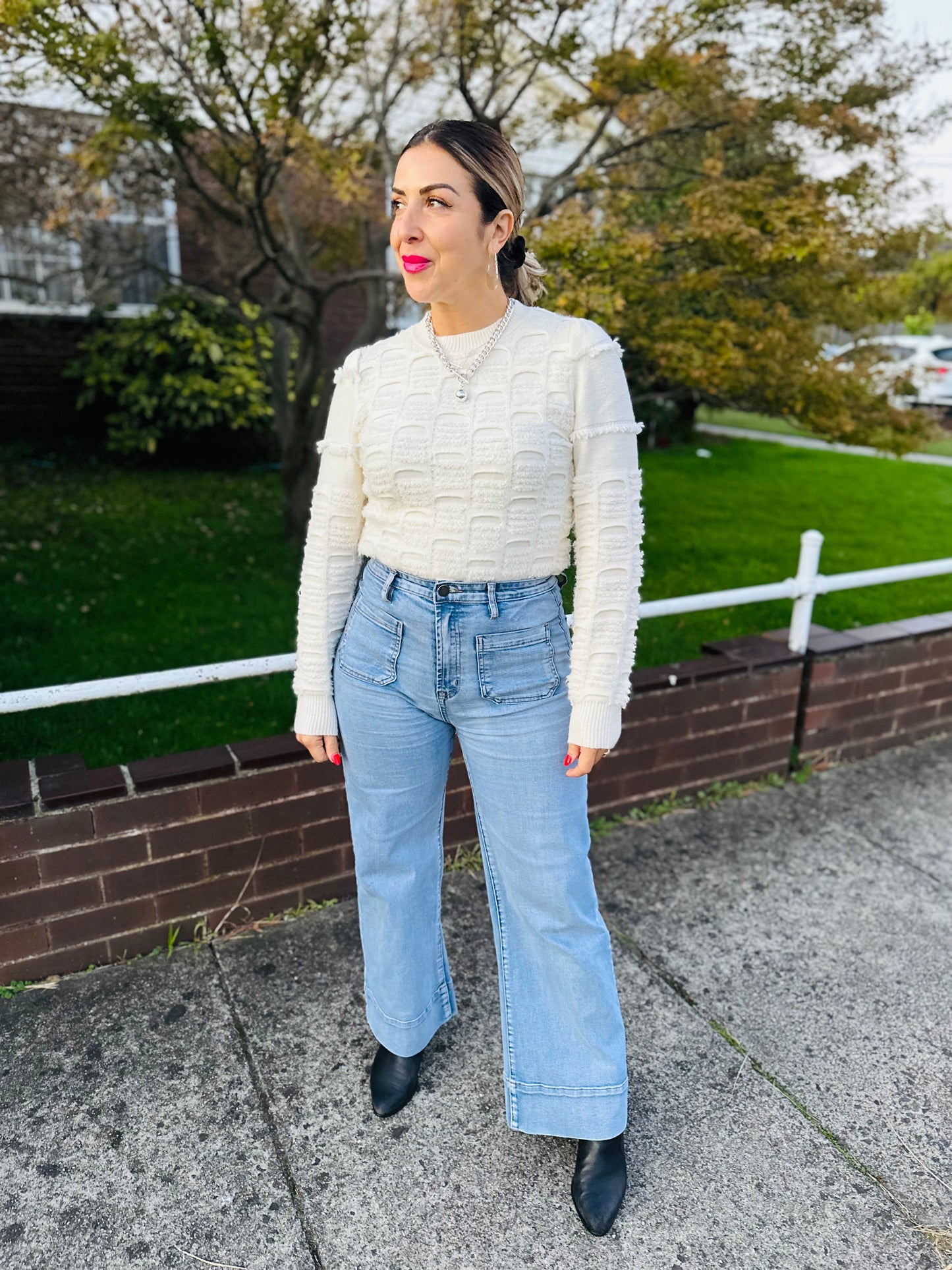 HARVEY  - LIGHT wide leg high waisted stretch jean