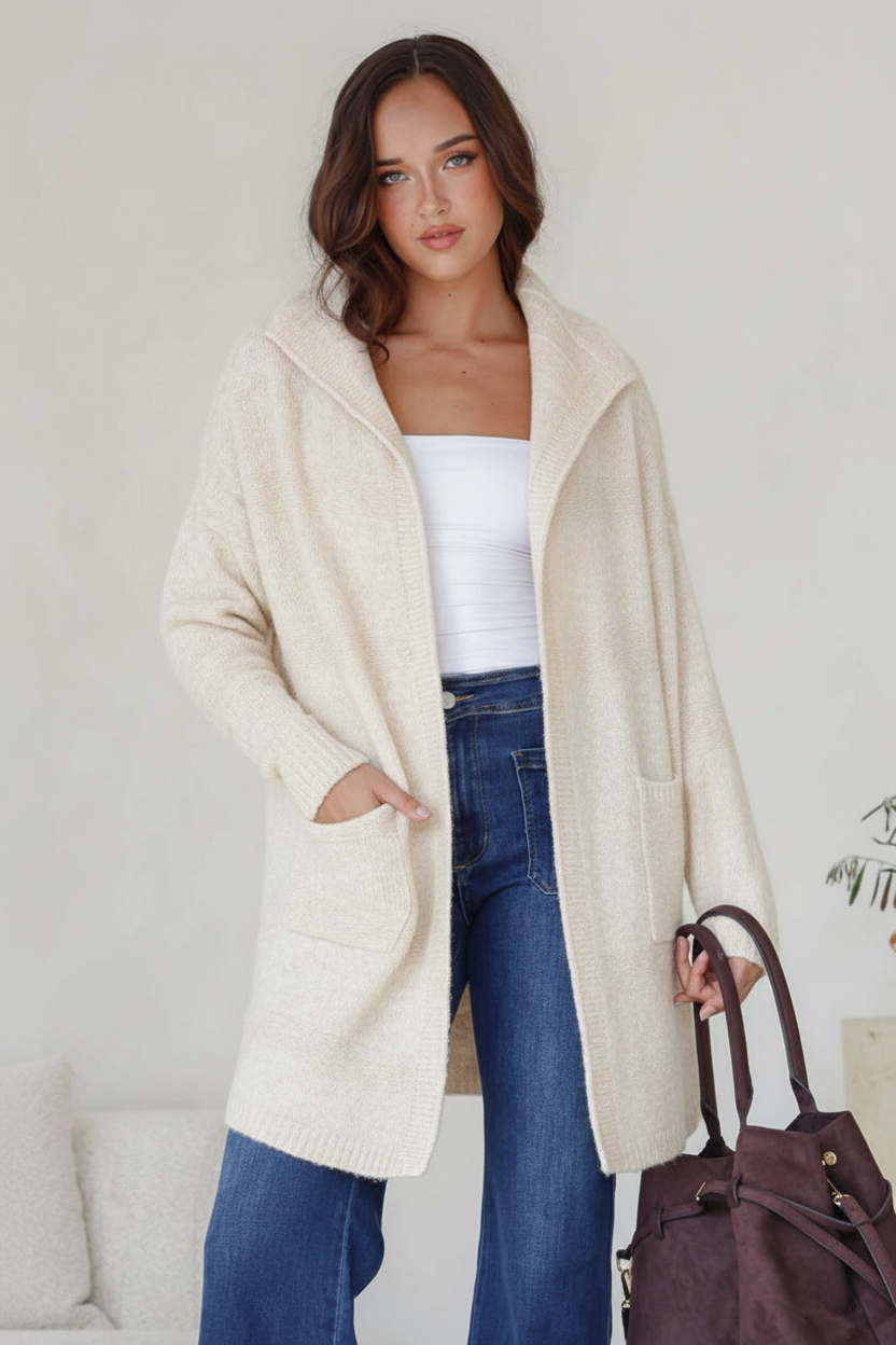 CODY - Vanilla waterfall cardigan