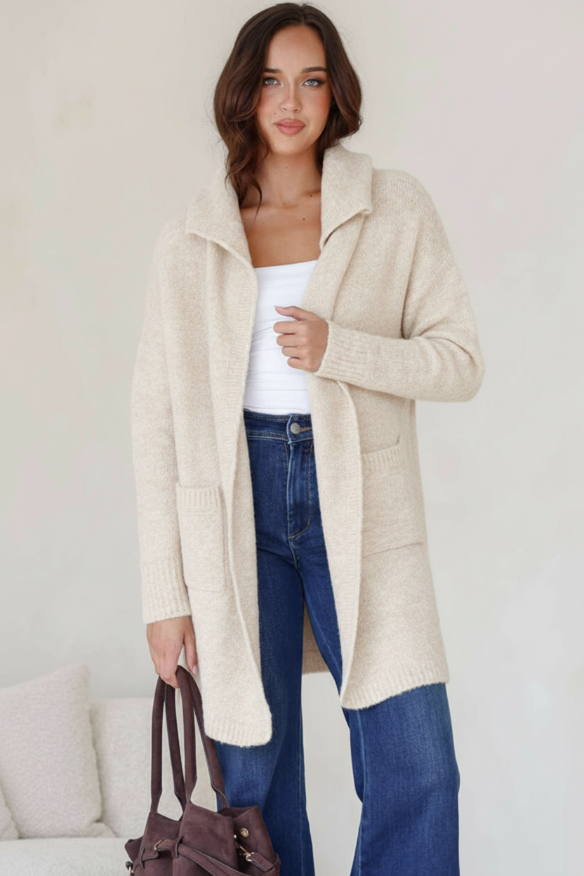 CODY - Vanilla waterfall cardigan