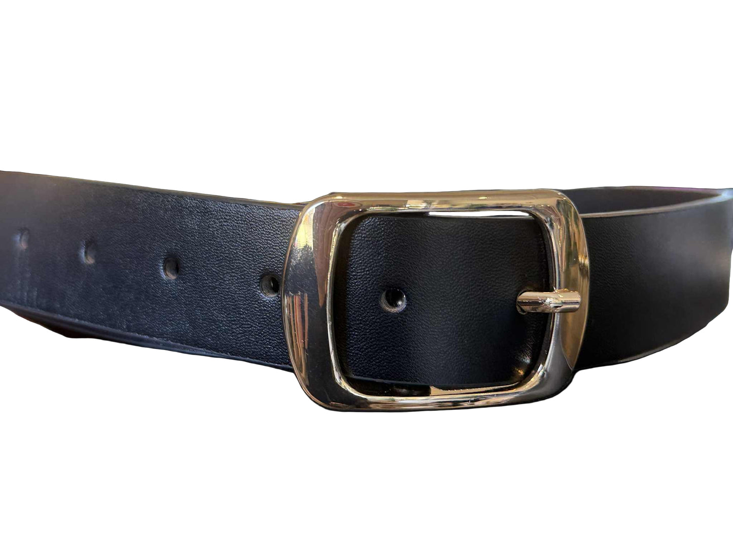 PRE ORDER - ABBY - BLACK gold buckle extra long belt